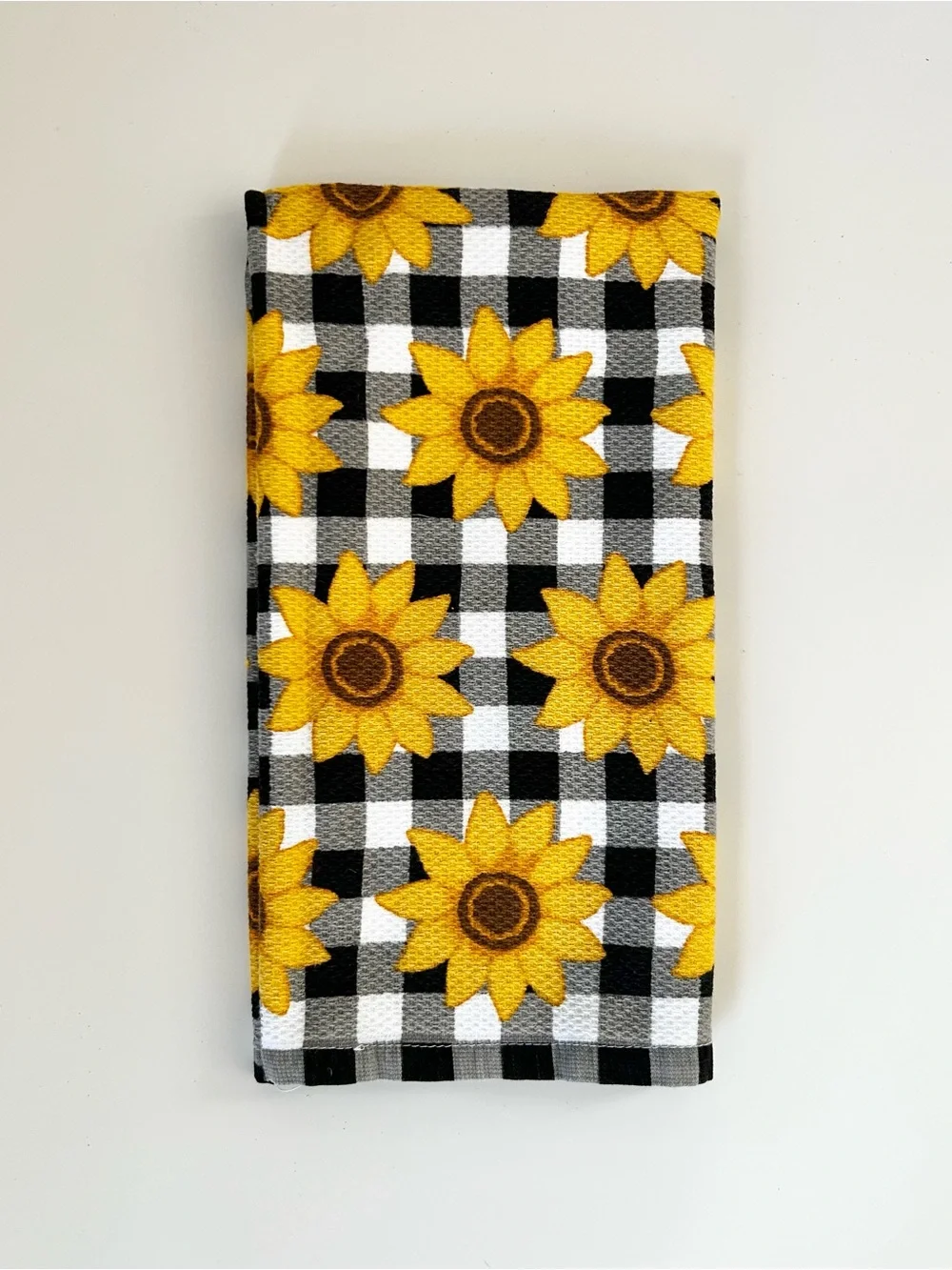 Sunflower Buffalo Plaid Kitchen Towel Set